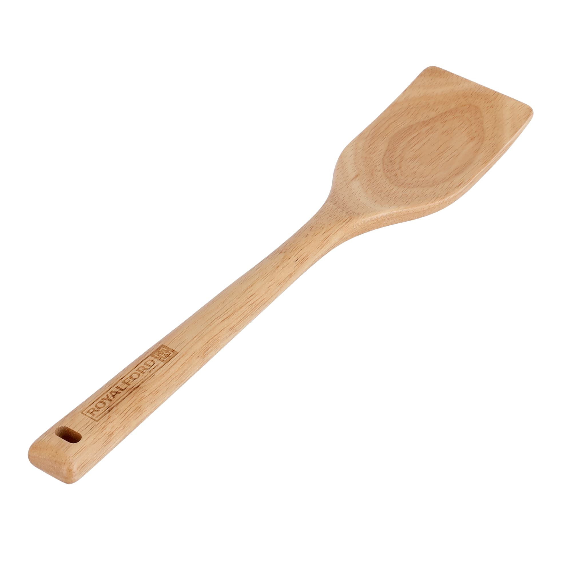 Royalford Rubber Wood Turner 30*6Cm - Heat Resistant Soft Grip Turner, Bamboo, Cooking And Baking