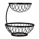 Royalford 2 Tier Fruit Basket - Portable Large Capacity Fruit Bowls, Iron Fruit Vegetable Bowl Baske