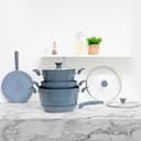 طقم قدور طبخ ومقلاية 10 قطع من رويال فورد Royalford RF9838GR 10 PCS Cookware Set