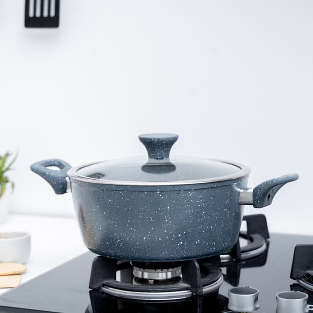 طقم قدور طبخ ومقلاية 10 قطع من رويال فورد Royalford RF9838GR 10 PCS Cookware Set