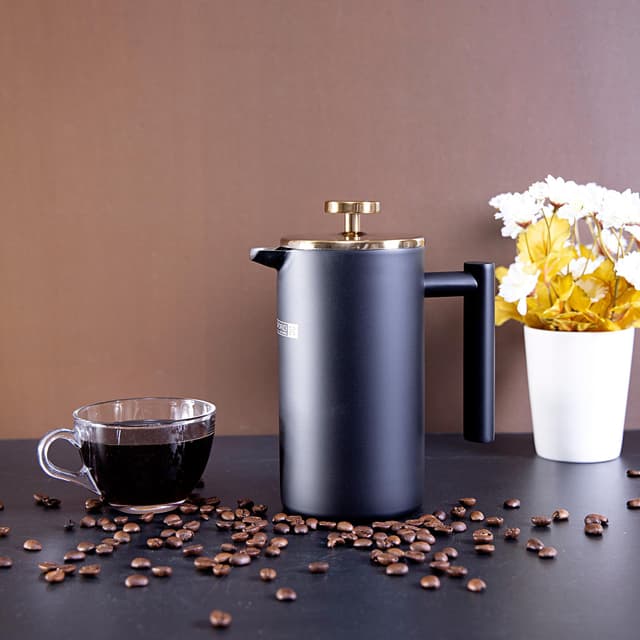 صانعة قهوة ( ماكينة صنع قهوة ) 800 مل - اسود Royalford - Cafetiere Stainless Steel Portable French Press Coffee Maker