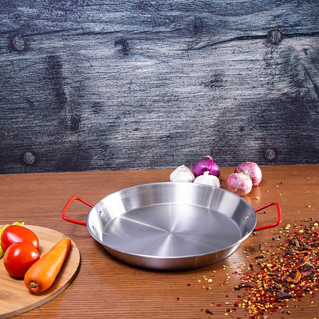 مقلاة البايلا من الستانلس ستيل المقاوم للصدأ مقاس 30سم من رويال فوردRoyalford Stainless Steel Paella Pan