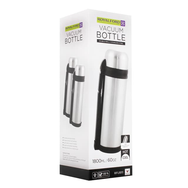 مطرة ماء ستانلس ستيل 1.2 لتر | Royalford Insulated Water Vacuum Bottle