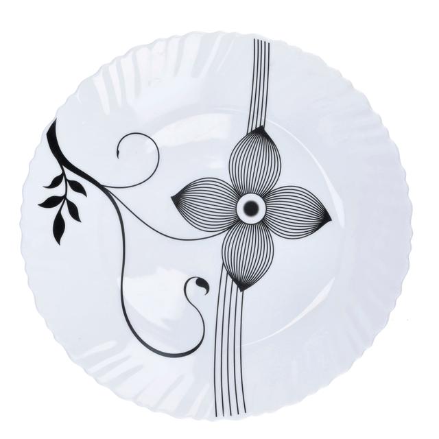 Royalford 10.5" Opal Ware Art Flower Dinner Plate - Pasta Plate Made With Durable Material - SW1hZ2U6Mzk3Mjk1