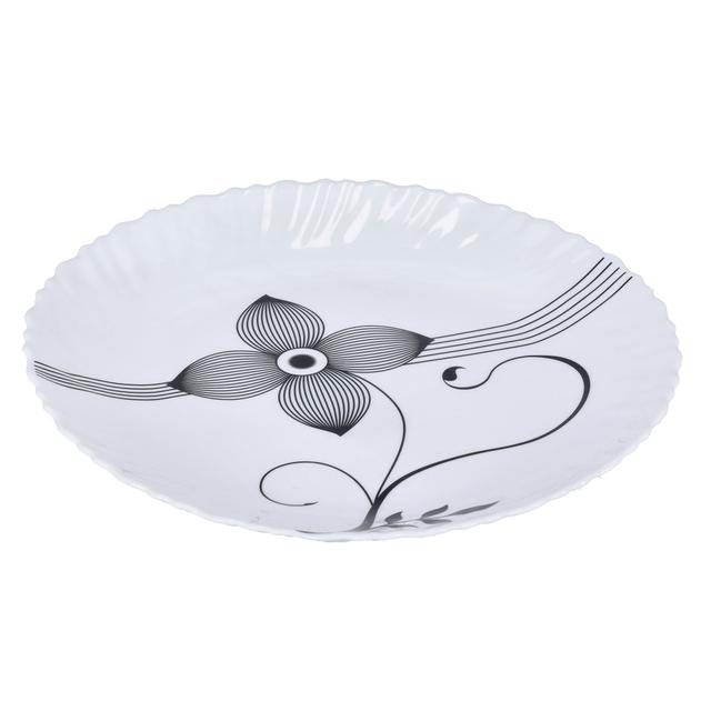 Royalford 10.5" Opal Ware Art Flower Dinner Plate - Pasta Plate Made With Durable Material - SW1hZ2U6Mzk3MzA5