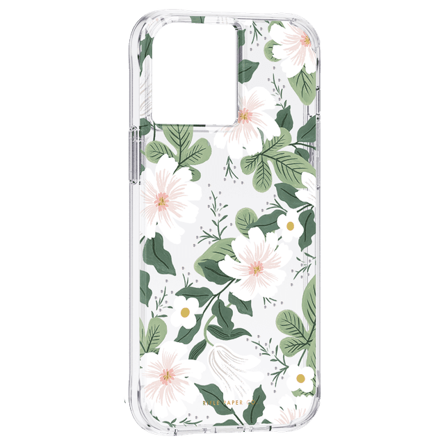 Rifle Paper Co. Rifle Paper Apple iPhone 13 Pro Max Floral Case - Minimalist Design Wireless Charging Compatible, AntiMicrobial Surface, 10 ft Drop Protection, Anti-Scratch Technology - Willow - SW1hZ2U6MzYyOTAz