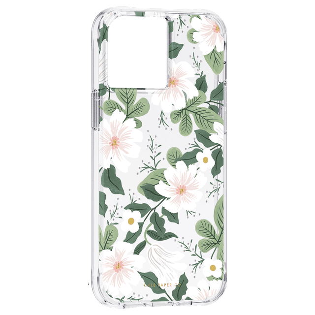 Rifle Paper Co. Rifle Paper Apple iPhone 13 Pro Max Floral Case - Minimalist Design Wireless Charging Compatible, AntiMicrobial Surface, 10 ft Drop Protection, Anti-Scratch Technology - Willow