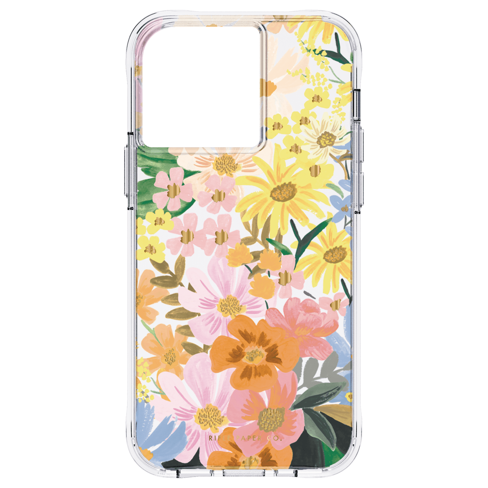 Rifle Paper Co. Rifle Paper Apple iPhone 13 Pro Floral Case - Minimalist Design Wireless Charging Compatible, AntiMicrobial Surface, 10 ft Drop Protection, Anti-Scratch Technology - Marguerite