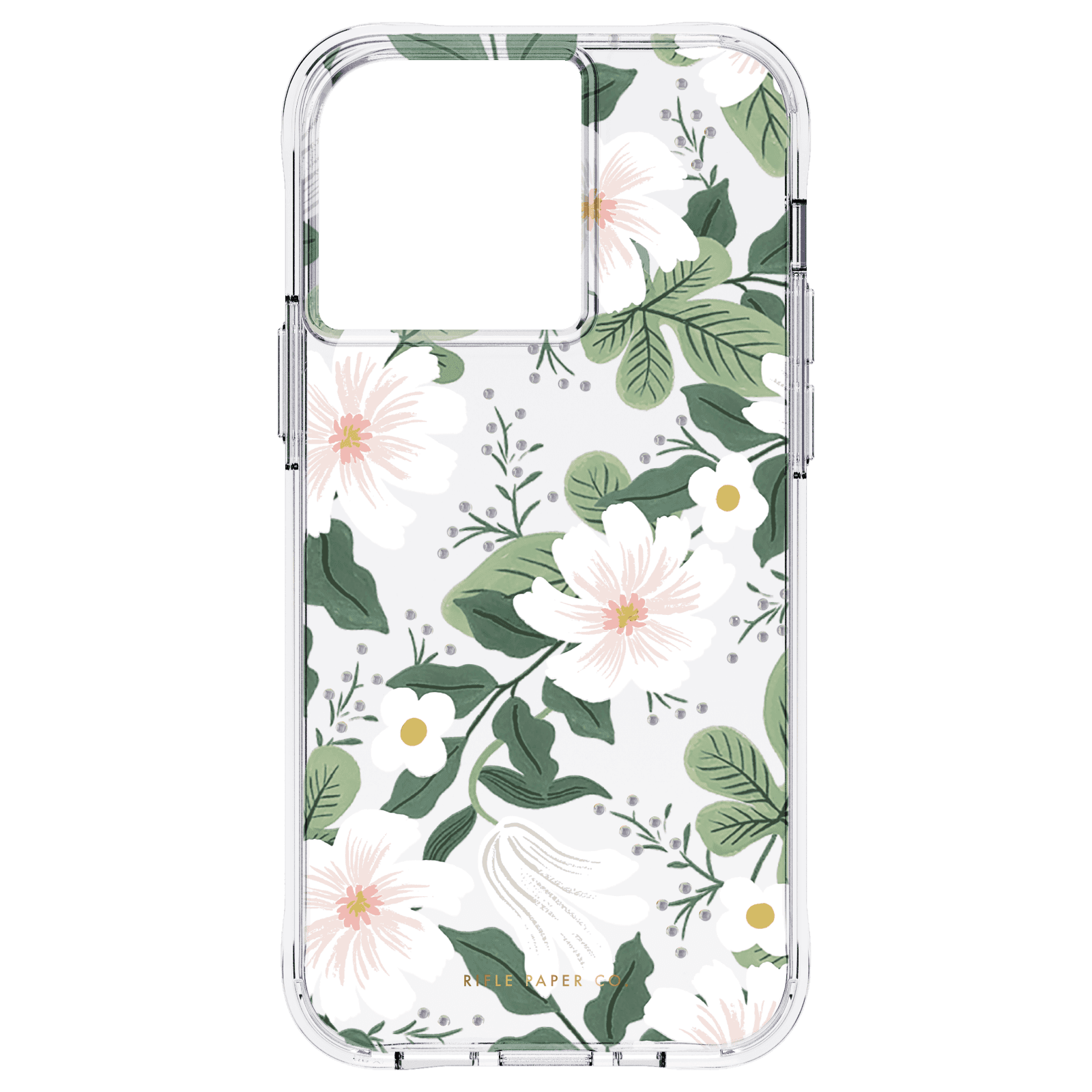 Rifle Paper Co. Rifle Paper Apple iPhone 13 Pro Floral Case - Minimalist Design Wireless Charging Compatible, AntiMicrobial Surface, 10 ft Drop Protection, Anti-Scratch Technology - Willow