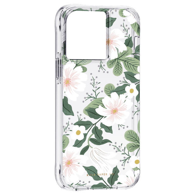 Rifle Paper Co. Rifle Paper Apple iPhone 13 Pro Floral Case - Minimalist Design Wireless Charging Compatible, AntiMicrobial Surface, 10 ft Drop Protection, Anti-Scratch Technology - Willow
