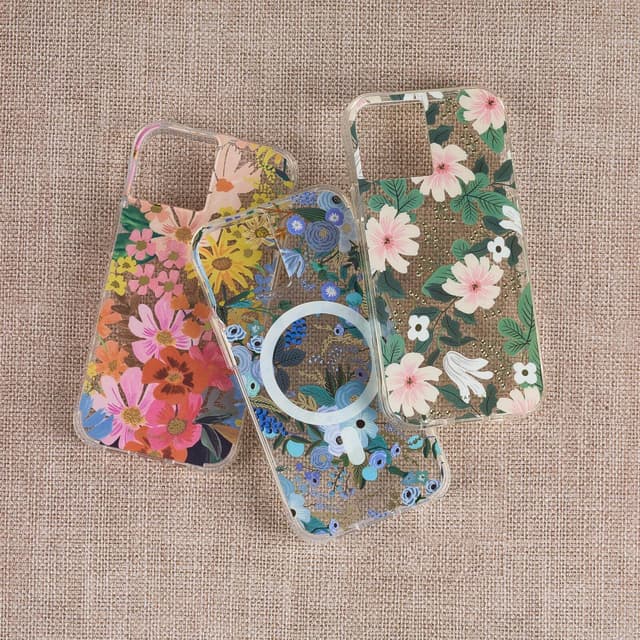 Rifle Paper Co. Rifle Paper Apple iPhone 13 Pro Floral Case - Minimalist Design Wireless Charging Compatible, AntiMicrobial Surface, 10 ft Drop Protection, Anti-Scratch Technology - Willow