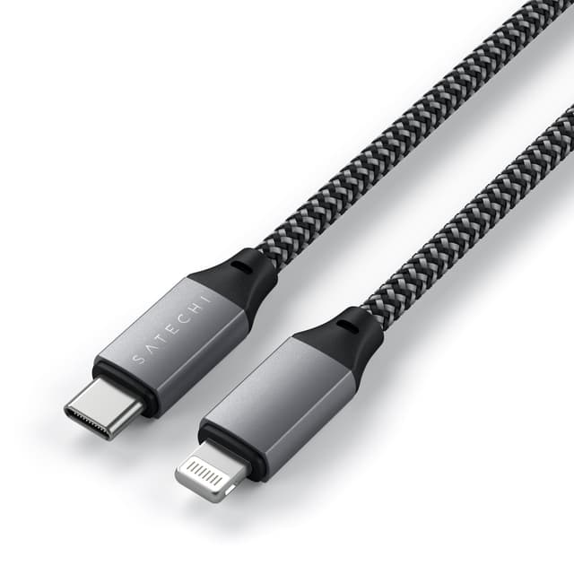 Satechi USB-C to Lightning Charging Cable 10 inches/25cm | MFi Certified Braided Nylon Compatible w/ Apple iPhone 12 Pro Max/12 Mini/12, 11 Pro Max/11 Pro/11, XS Max/XS/XR/X, 8 Plus/8 iPad/iPad Air