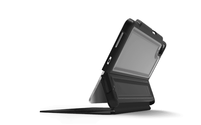 STM DUX SHELL for Apple iPad Pro 11" 3rd-1st Gen works w/ Apple Smart Folio/Magic Keyboard - Clear Transparent Protective Back Case, Military Drop Test Certified w/ Apple Pencil Storage - Black