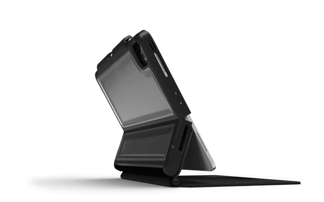 STM DUX SHELL for Apple iPad Pro 11" 3rd-1st Gen works w/ Apple Smart Folio/Magic Keyboard - Clear Transparent Protective Back Case, Military Drop Test Certified w/ Apple Pencil Storage - Black