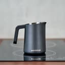 Subminimal FlowTip Milk Jug (450ml/15oz) - Advanced Design Milk Jug w/ Ergonomic & Heat Resistant Handle, StoveTop Compatible, Stainless Steel, Smooth Neck & Sharp Tip - Black