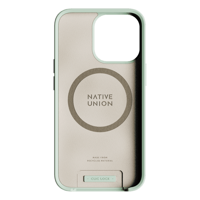 Native Union Clic Pop Magnetic Case for Apple iPhone 13 Pro Max - Supports Apple MagSafe Charge and Mount, Made of Recycled TPU, Slim and Lighweight - Sage - SW1hZ2U6MzYyOTY4