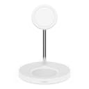 حامل شاحن لاسلكي 2 ب 1 بخاصية MagSafe - أبيض - BOOST CHARGE PRO 2-IN-1 Wireless Charger Stand with MagSafe - for Apple iPhone & AirPods Case - Belkin