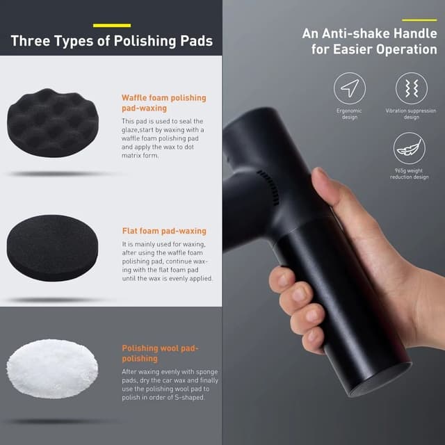 مكينة بوليش السيارات جهاز تلميع السيارة اللاسلكي  Baseus Car Electric Wireless Polisher