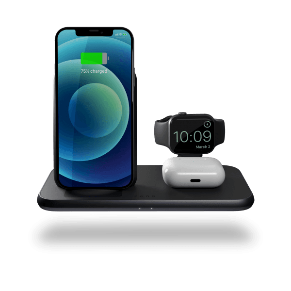 Zens Aluminium 4-in-1 Stand + Watch Wireless Charger with 45W USB PD Power Supply, Simultaneous charging for Apple iPhone, Airpods, Apple Watch and 4th device