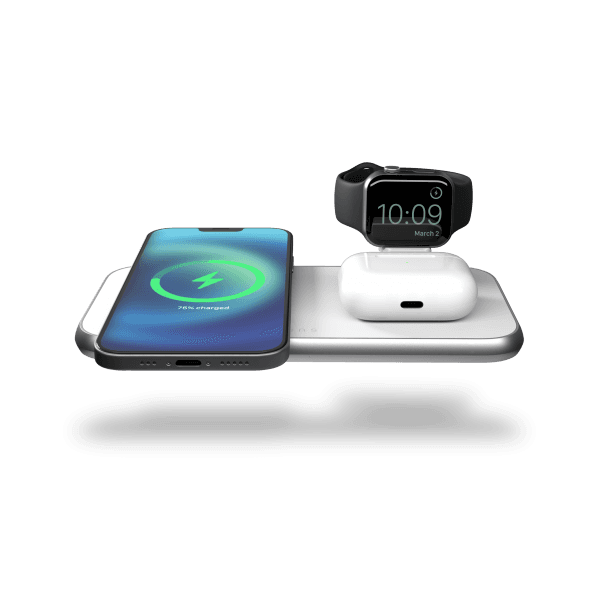 Zens Aluminium 4-in-1 Wireless Charger with 45W USB PD Power Supply, Simultaneous charging for Apple iPhone, Airpods, Apple Watch, and iPad