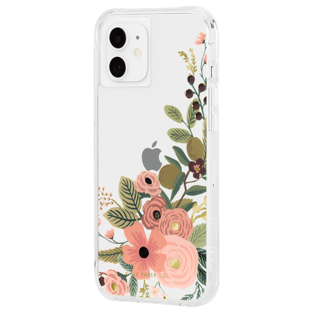 Rifle Paper Co. iPhone 12 Mini Case - Clear Garden Party Rose - Micropel - SW1hZ2U6MzYwNTQ0