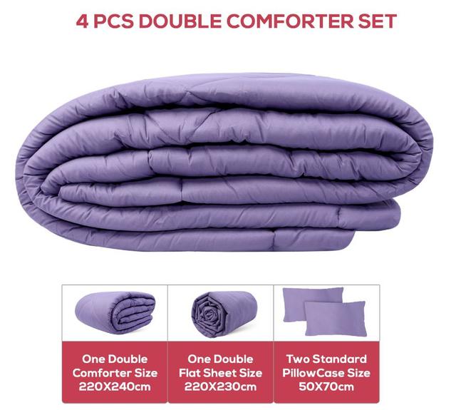 PARRY LIFE 4 Pcs  Comforter 1 Double Comforter, 1 Double Flat Sheet ,2 Standard Pillow Case - SW1hZ2U6NDE3ODI1