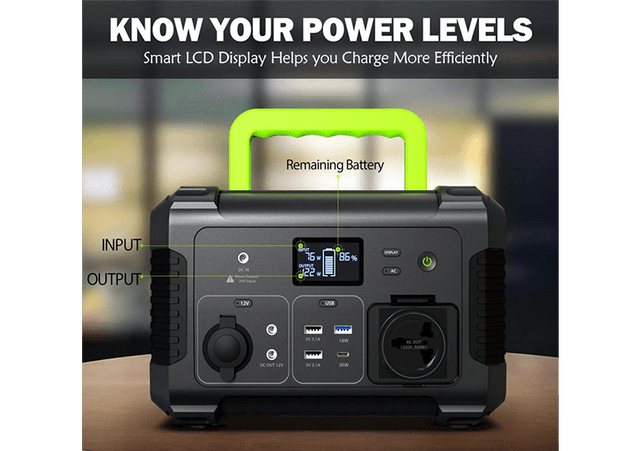 مولد طاقة محمول Rockbox 500 Portable Power Station بسعة 78000 مللي أمبير