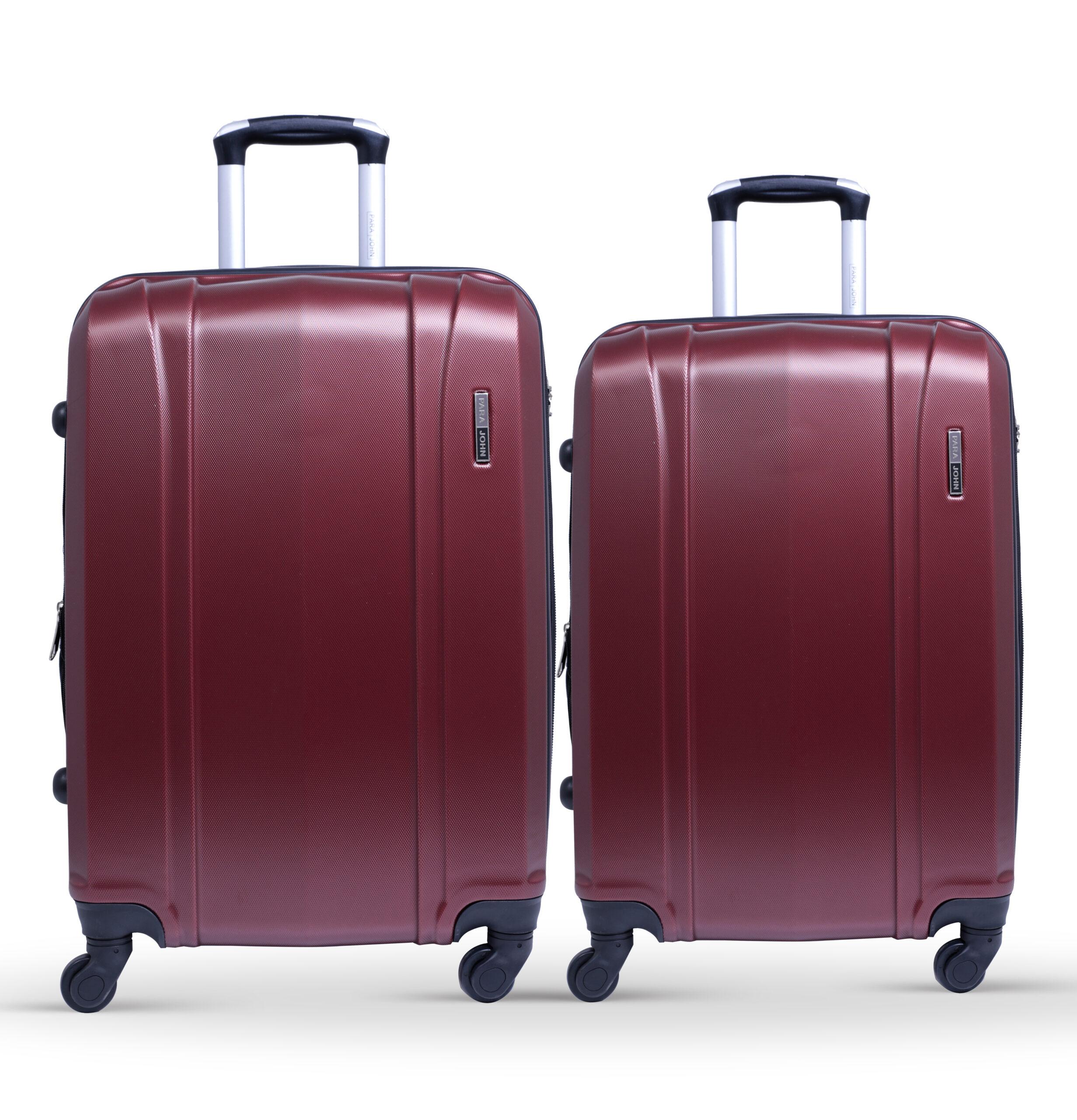 مجموعة شنط سفر قياس  24 و 28 بوصة لون خمري PARA JOHN 2 Pcs Luggage Trolley Set