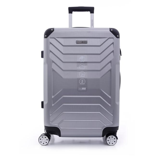 طقم حقائب سفر 3 حقائب مادة ABS بعجلات دوارة (20 ، 24 ، 28) بوصة رمادي فاتح PARA JOHN - Travel Luggage Suitcase Set of 3 - Trolley Bag, Carry On Hand Cabin Luggage Bag - Lightweight (20 ، 24 ، 28) inch - SW1hZ2U6NDE4NDEz