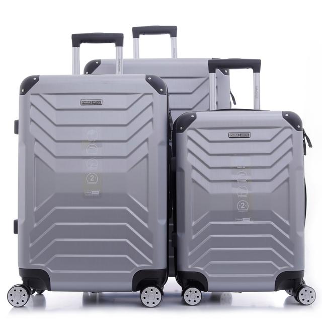 طقم حقائب سفر 3 حقائب مادة ABS بعجلات دوارة (20 ، 24 ، 28) بوصة رمادي فاتح PARA JOHN - Travel Luggage Suitcase Set of 3 - Trolley Bag, Carry On Hand Cabin Luggage Bag - Lightweight (20 ، 24 ، 28) inch - SW1hZ2U6NDE4NDEx