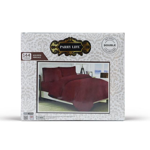 PARRY LIFE Double flat Sheet 3 PIECES -90GSM MICRO FIBER - Machine Washable Breathable Fabric- Elastic Corners - Wrinkle and Fade Resistant - (200X240) - SW1hZ2U6NDE4NDgw