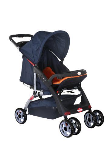 Baby Plus Black & Red Stroller Cum Pram - SW1hZ2U6NDIyMzc3