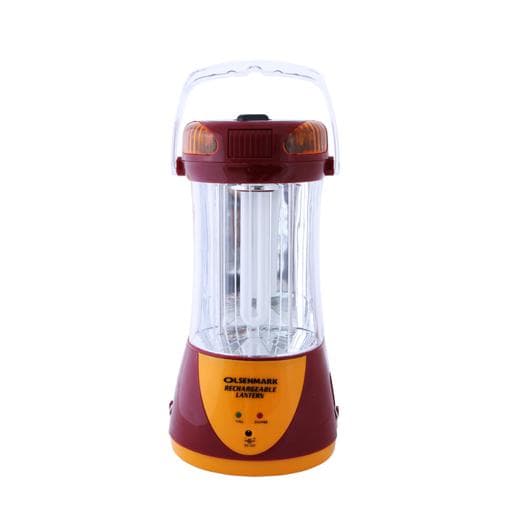 Olsenmark Rechargeable Solar Emergency Lantern - 9W U-Tube Lights - 6V/4Ah - Solar Charging Time: 9 Hours - Duration Time: 20 Hours - With Handle