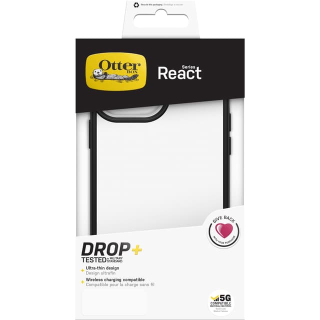 كفر ايفون شفاف مع حواف بلون أسود  iPhone 13 Pro Max React Clear Case with Black Frame من OTTERBOX