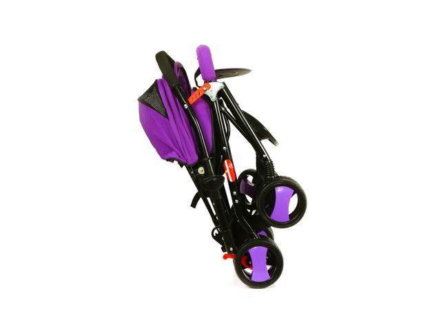 Baby Plus Baby Stroller Cum Pram 0-36 M | Reversible Handle Bar | With Basket | - Purple - SW1hZ2U6NDIyNDY5