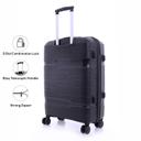 PARA JOHN Novo 3 Pcs Trolley Luggage Set, Black - SW1hZ2U6NDM2ODIy