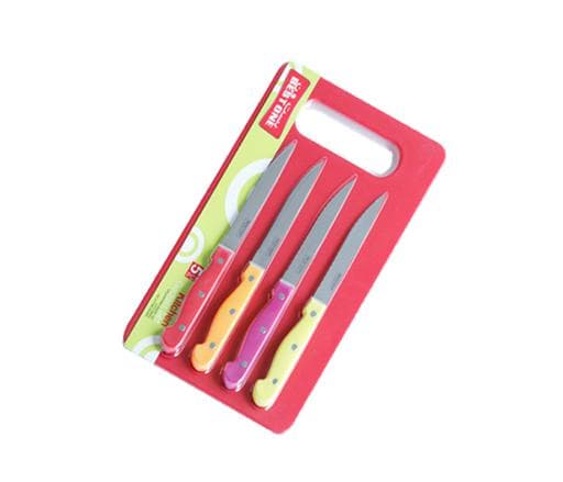 مجموعة سكاكين مطبخ 4 قطع مع لوح تقطيع Royalford - 5 Pcs Combo Knife Set (4 Knives + Cutting Board)