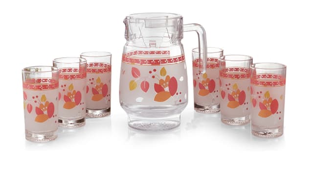 إبريق ماء مع طقم كاسات كبيرة 6 قطع  Royalford Glass Water Set