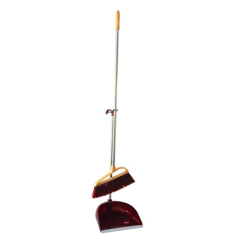 Royalford Plastic Broom With Dustpan Set - Hand Broom With Synthetic Stiff Bristles - Broom Set