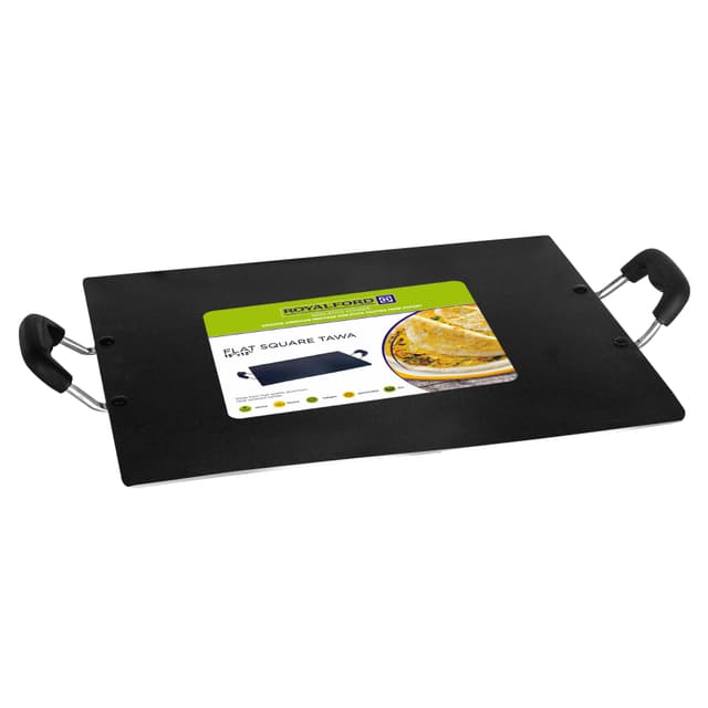 طبق مسطح لطبخ العجين مضاد للإلتصاق | Royalford Flat Square Tawa