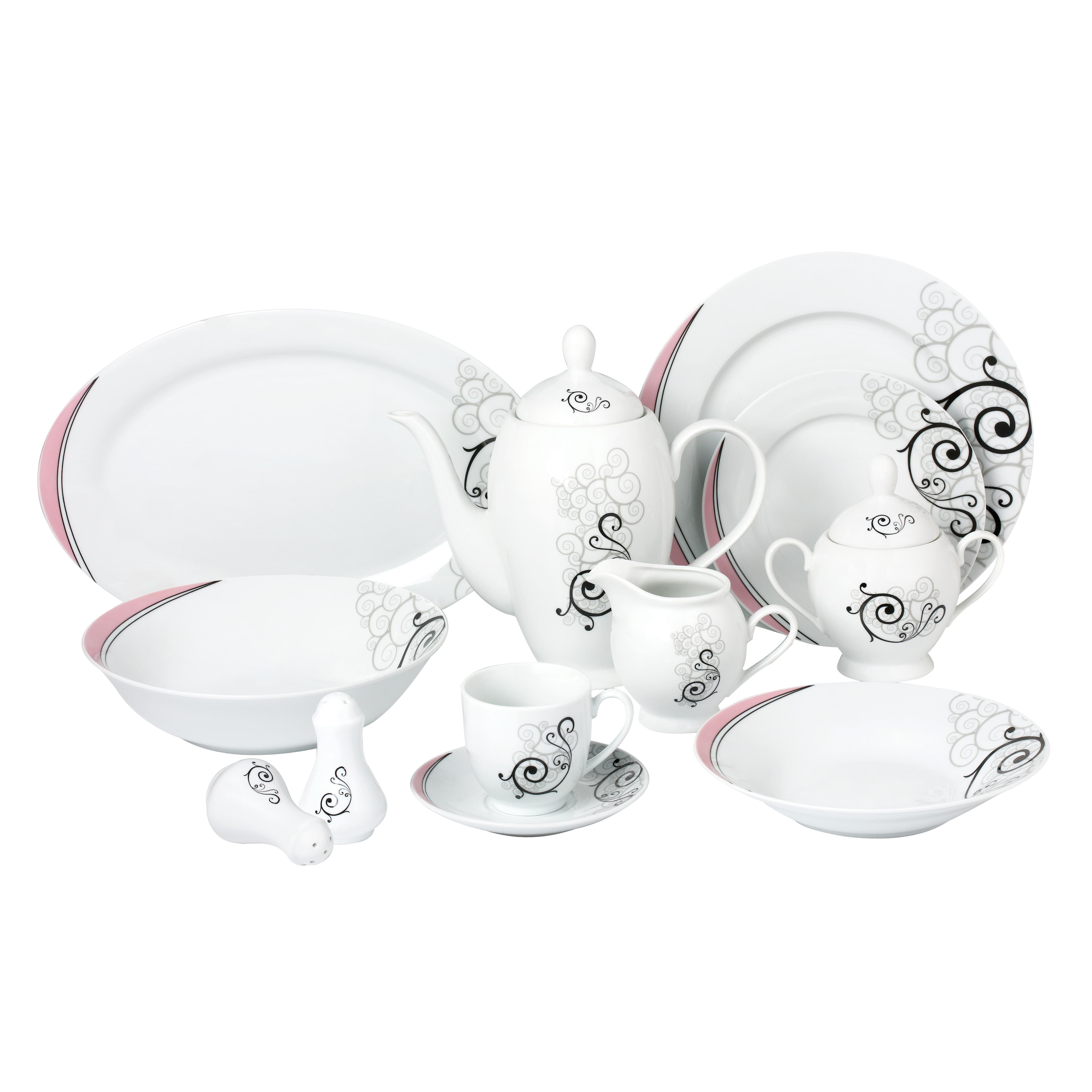 Royalford Porcelain Ware Dinner Set Round, 49 Pcs