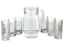 إبريق ماء مع طقم كاسات كبيرة 6 قطع  Royalford Glass Whiteline Water Set