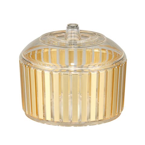 صحن تقديم بغطاء من الإكريليك الذهبي سعة 800 مل من رويال فورد Royalford Solid Gold Acrylic Window Candy Pot ,