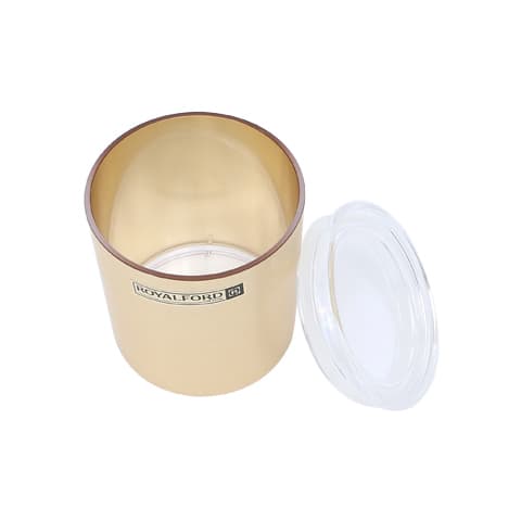 علب تخزين طعام من الاكريليك الذهبي من رويال فورد سعة 610 مل  Royalford Solid Gold Acrylic Window Canister