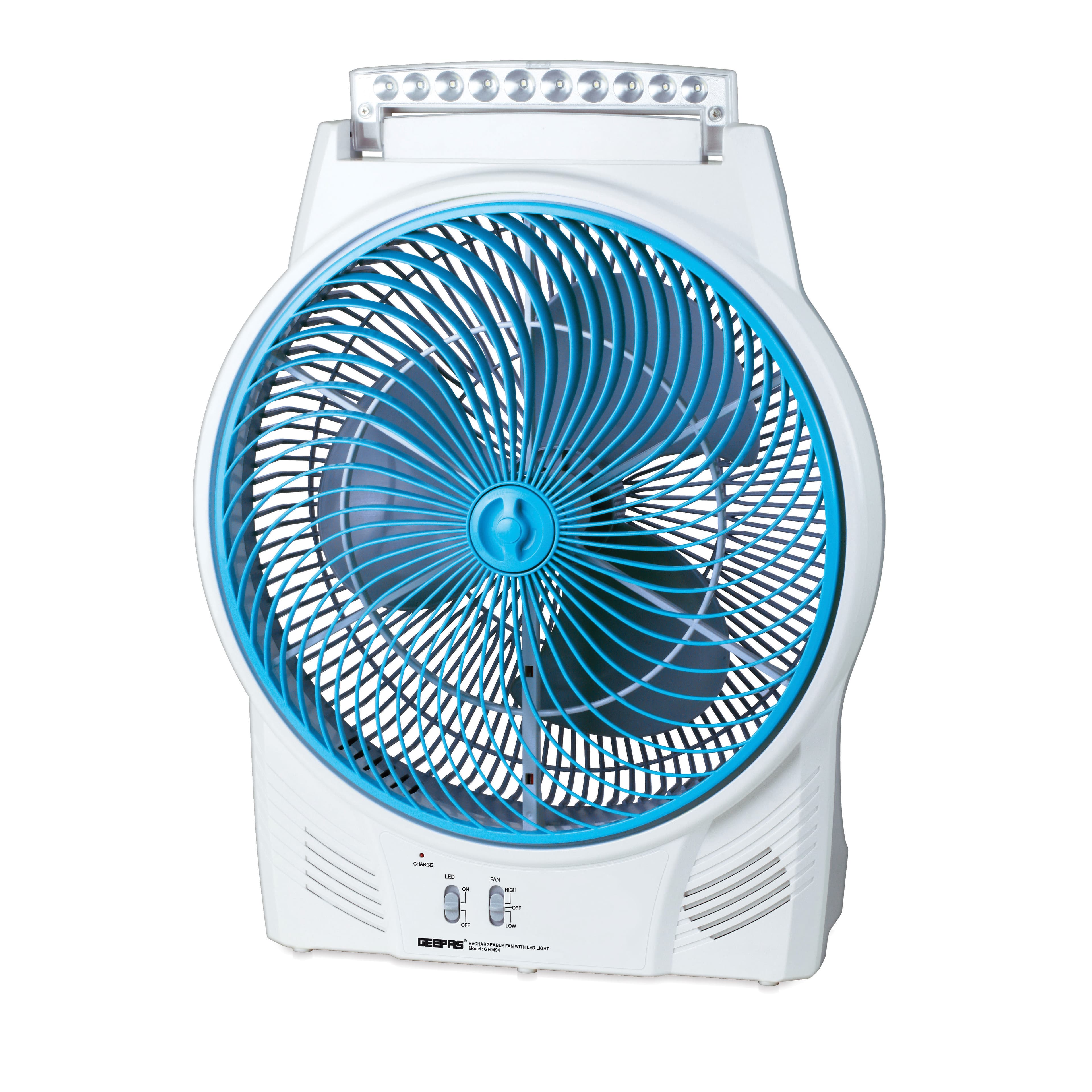 Geepas 17 Rechargeable Fan With Led Light