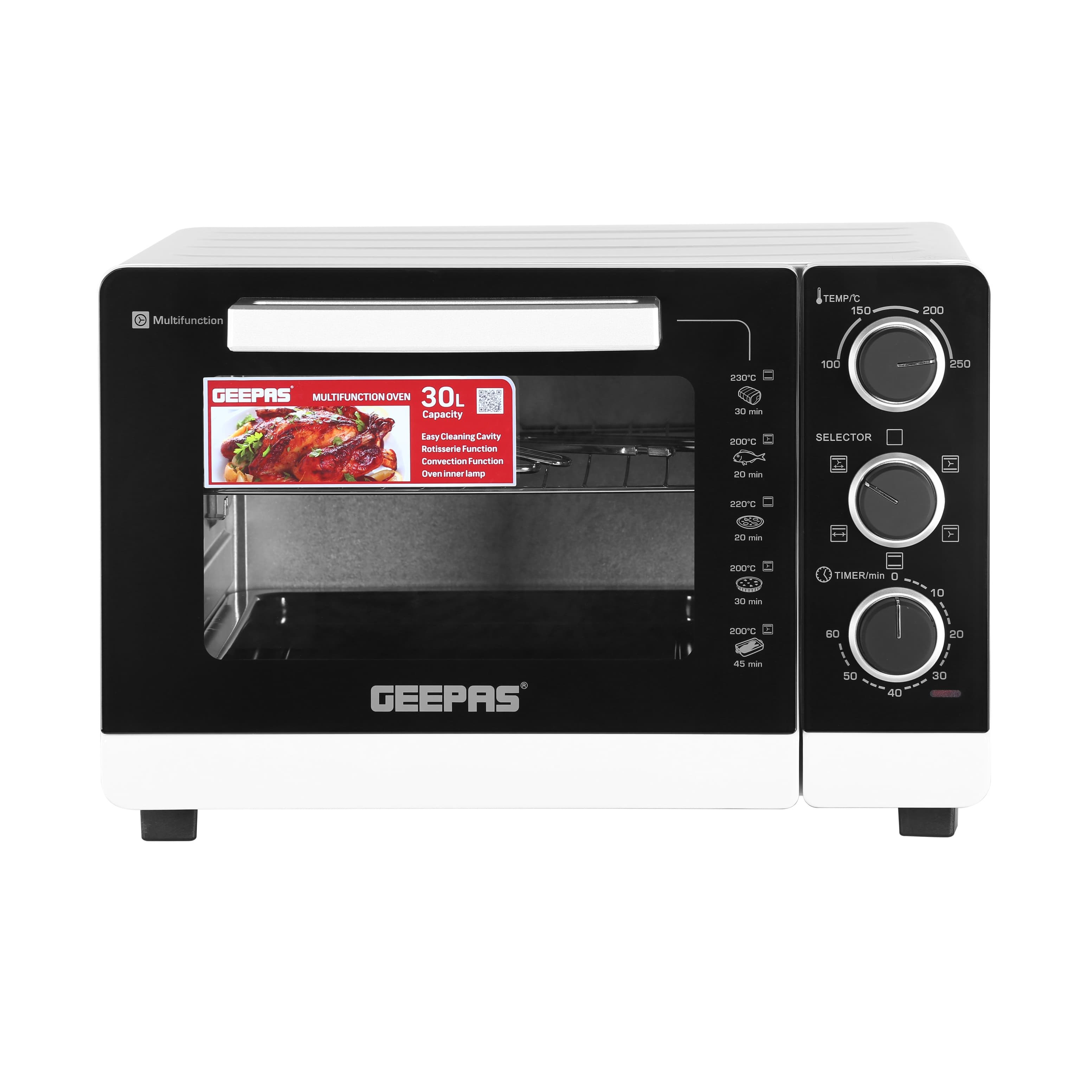 فرن متعدد الاستخدامات بقوة 1500 واط وبسعة 30 لتر Multi-Function Oven - Geepas