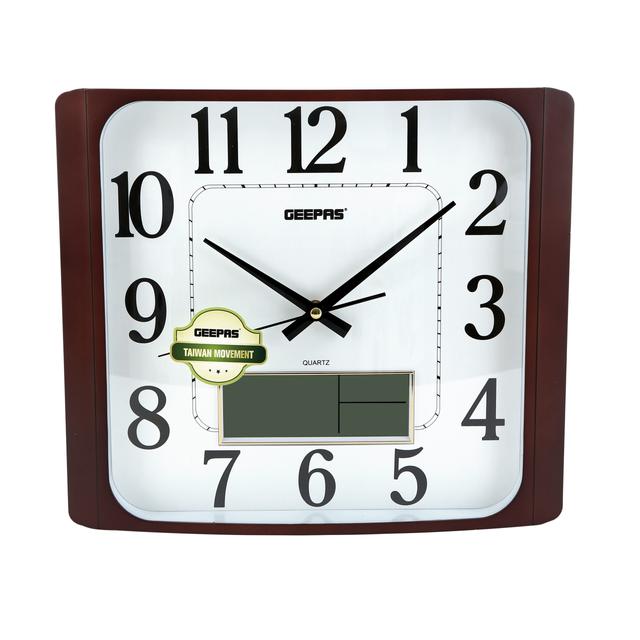 ساعة جدارية ( مع شاشة LCD ) Geepas - Wall Clock With Lcd Display - SW1hZ2U6NDYwNjY2