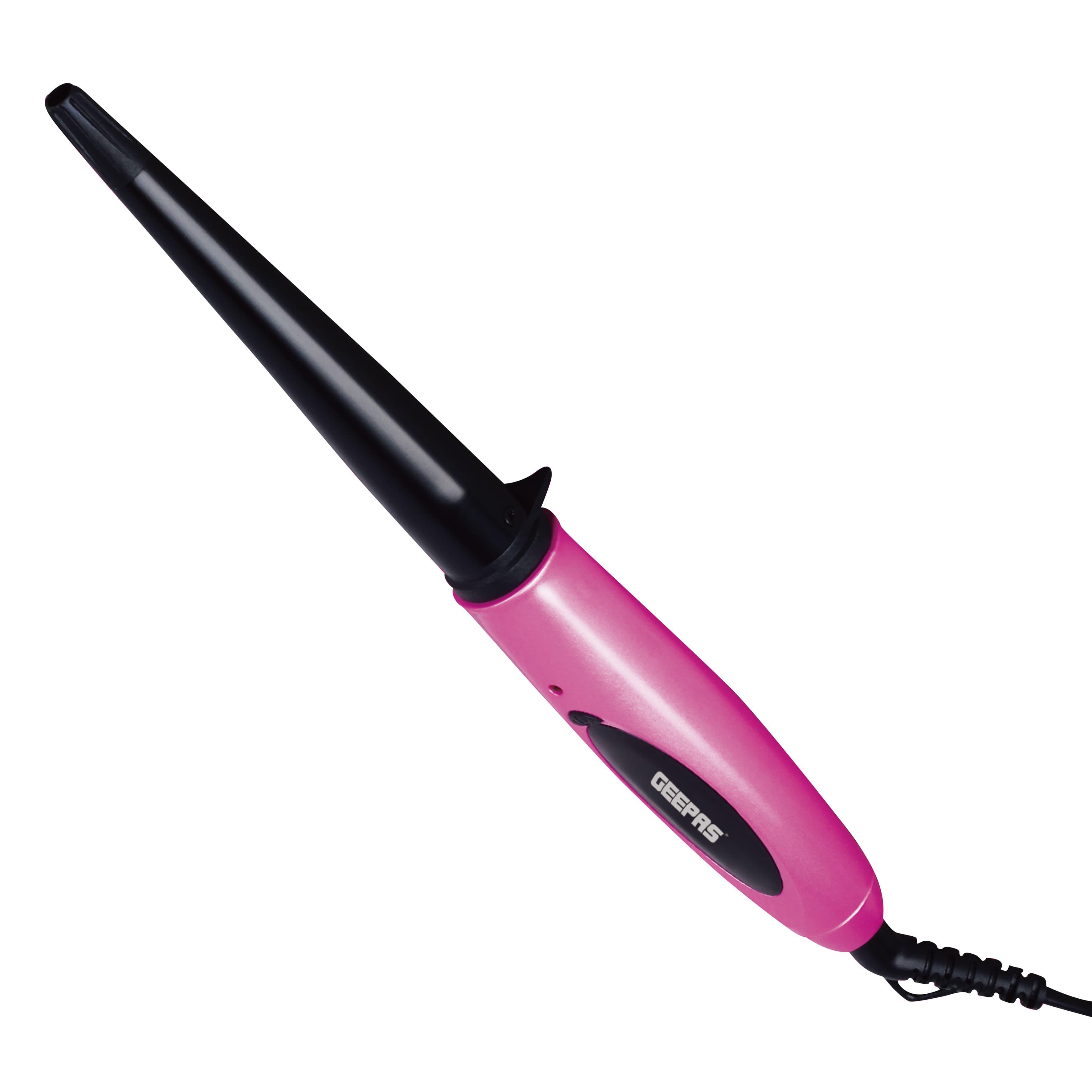 فير باستطاعة 30 وات Geepas Hair Curler With Ceramic Coated Steel Tongs