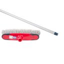 Royalford One Click Series Long Floor Broom - Upright Long Handle Broom With Synthetic Stiff Bristle