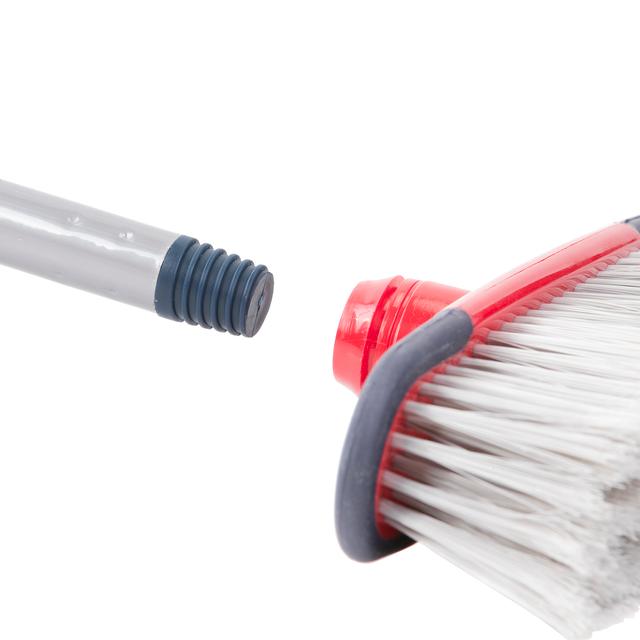 Royalford One Click Series Long Floor Broom - Upright Long Handle Broom With Synthetic Stiff Bristle